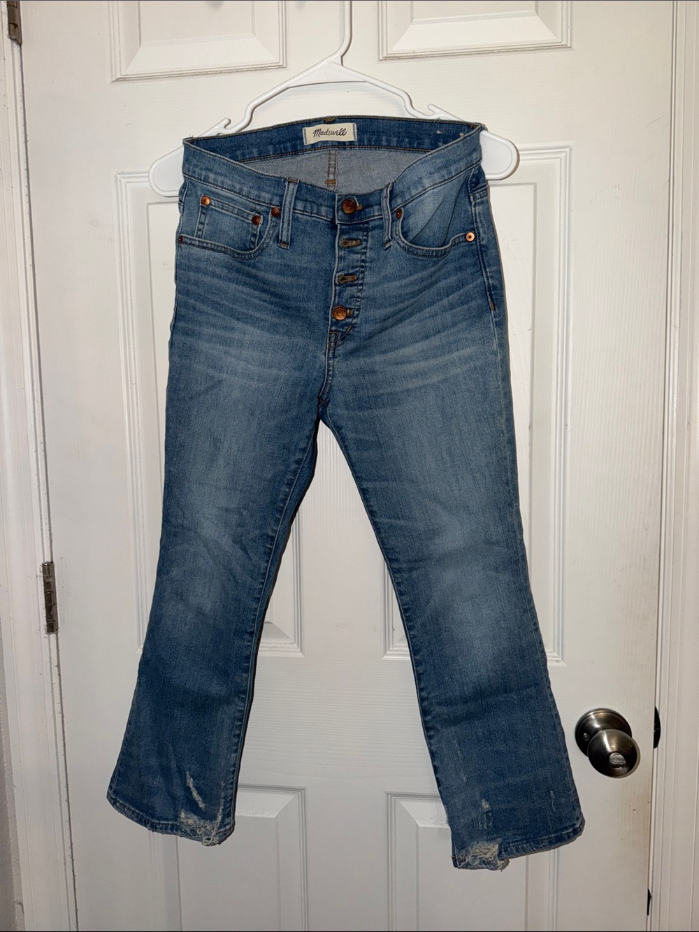 Madewell Button-Fly Ankle Jeans in Blue